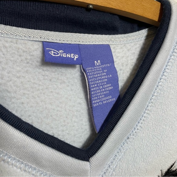 Vintage Disney Eeyore Womens Medium V neck Fleece Sweatshirt Light Blue - Picture 3 of 4